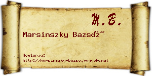 Marsinszky Bazsó névjegykártya